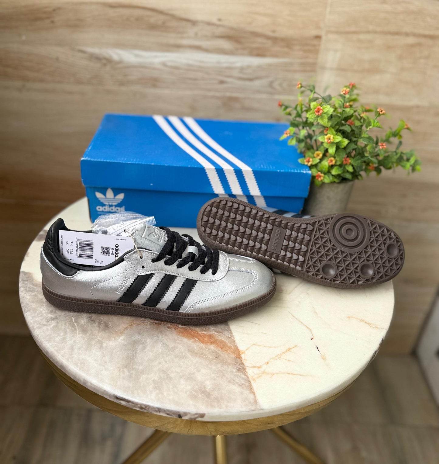 ADIDAS ORIGINALS SAMBA SILVER WHITE