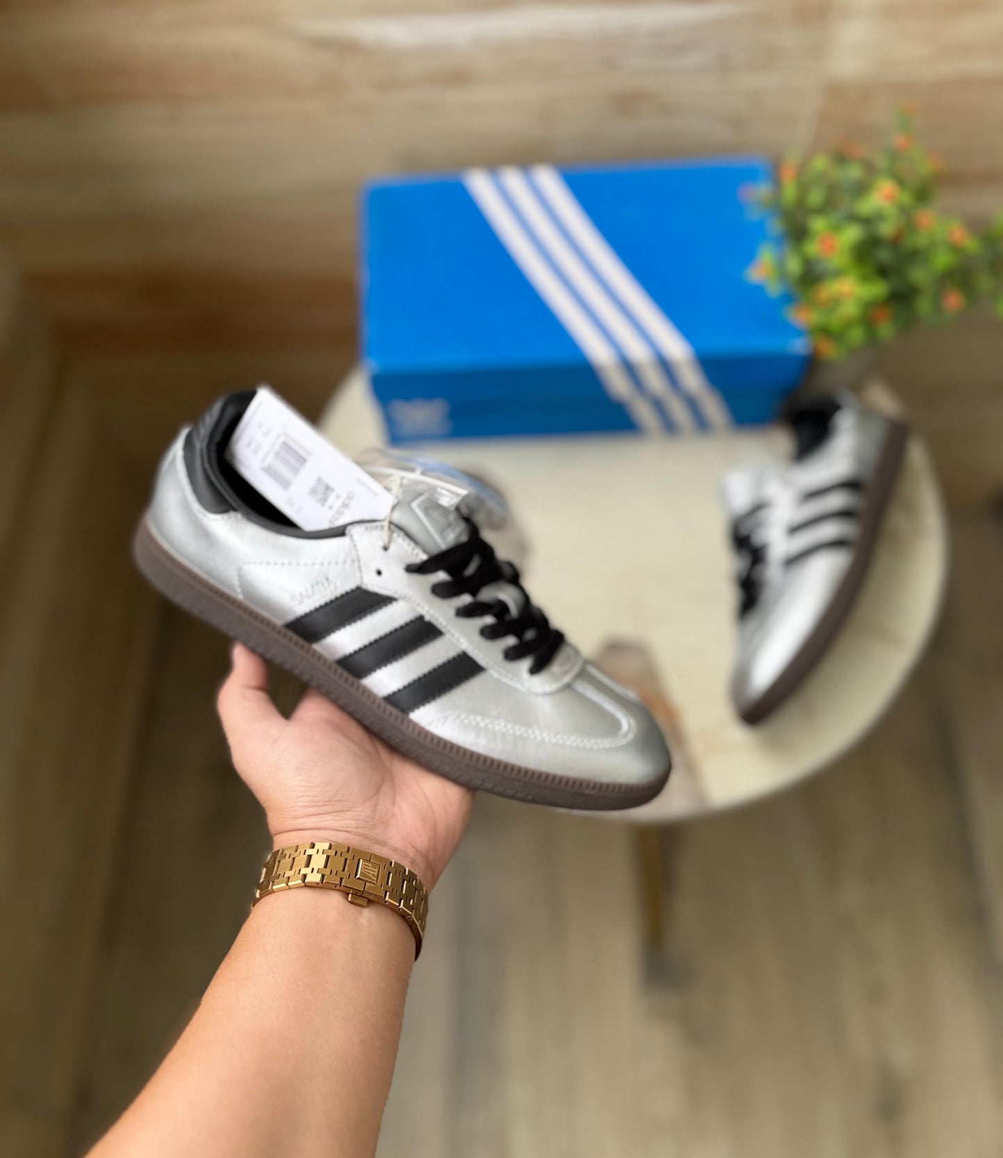 ADIDAS ORIGINALS SAMBA SILVER WHITE