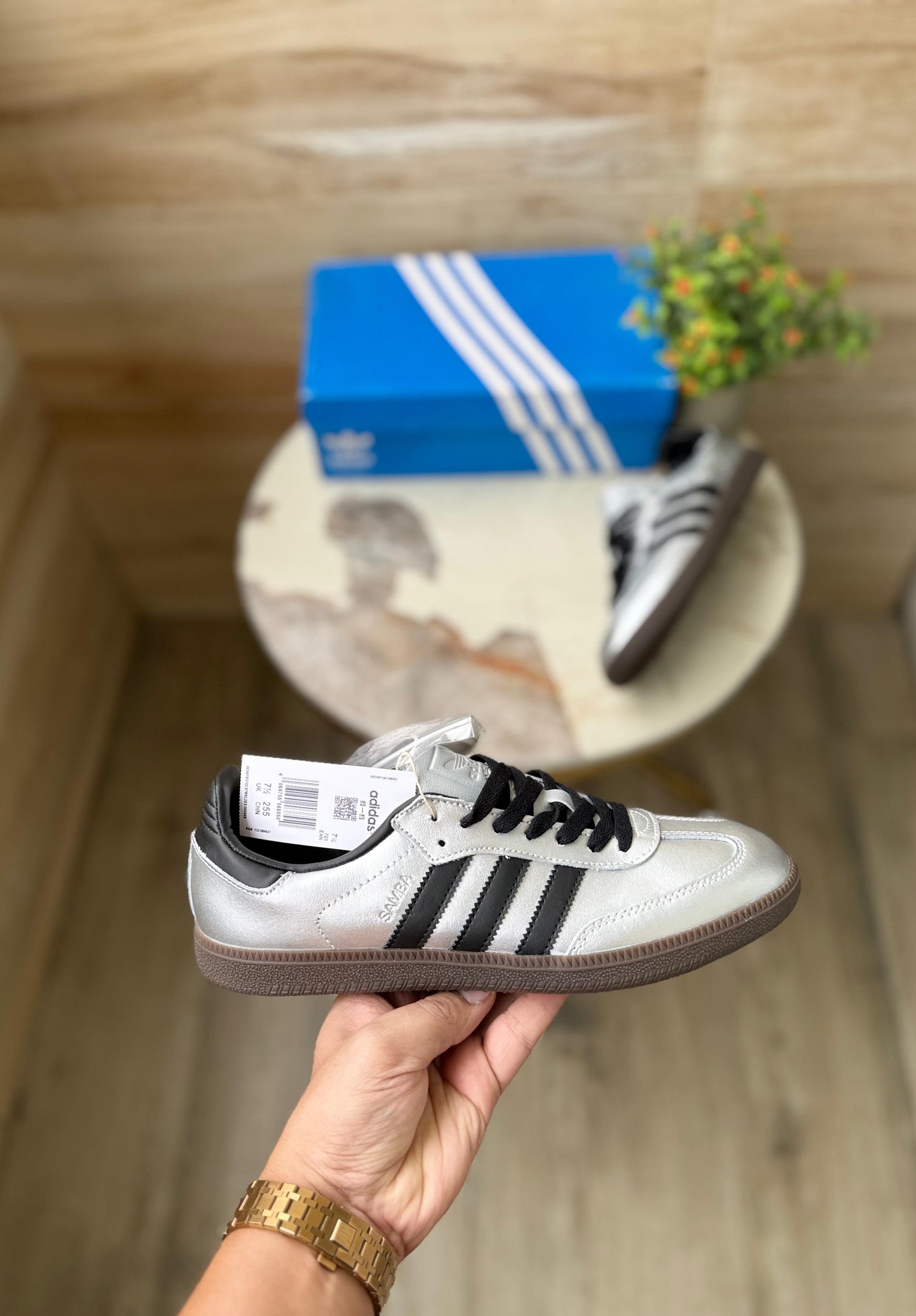ADIDAS ORIGINALS SAMBA SILVER WHITE