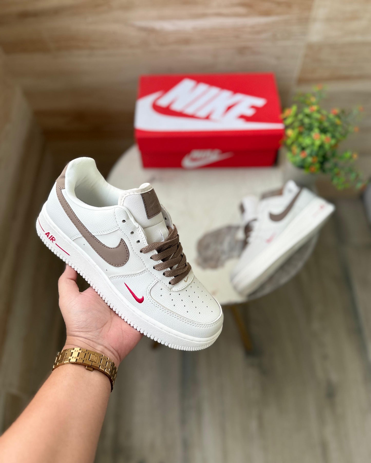 NIKE AIRFORCE ONE AMBUSH BROWN SWOOSH