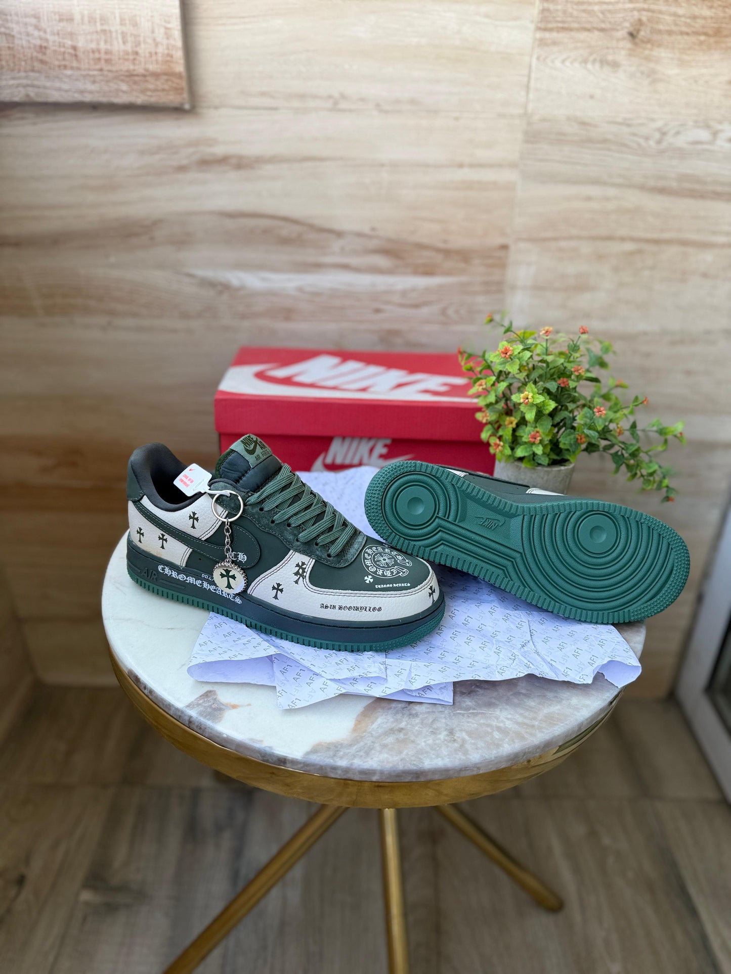 NIKE AIRFORCE HEART CHROME GREEN