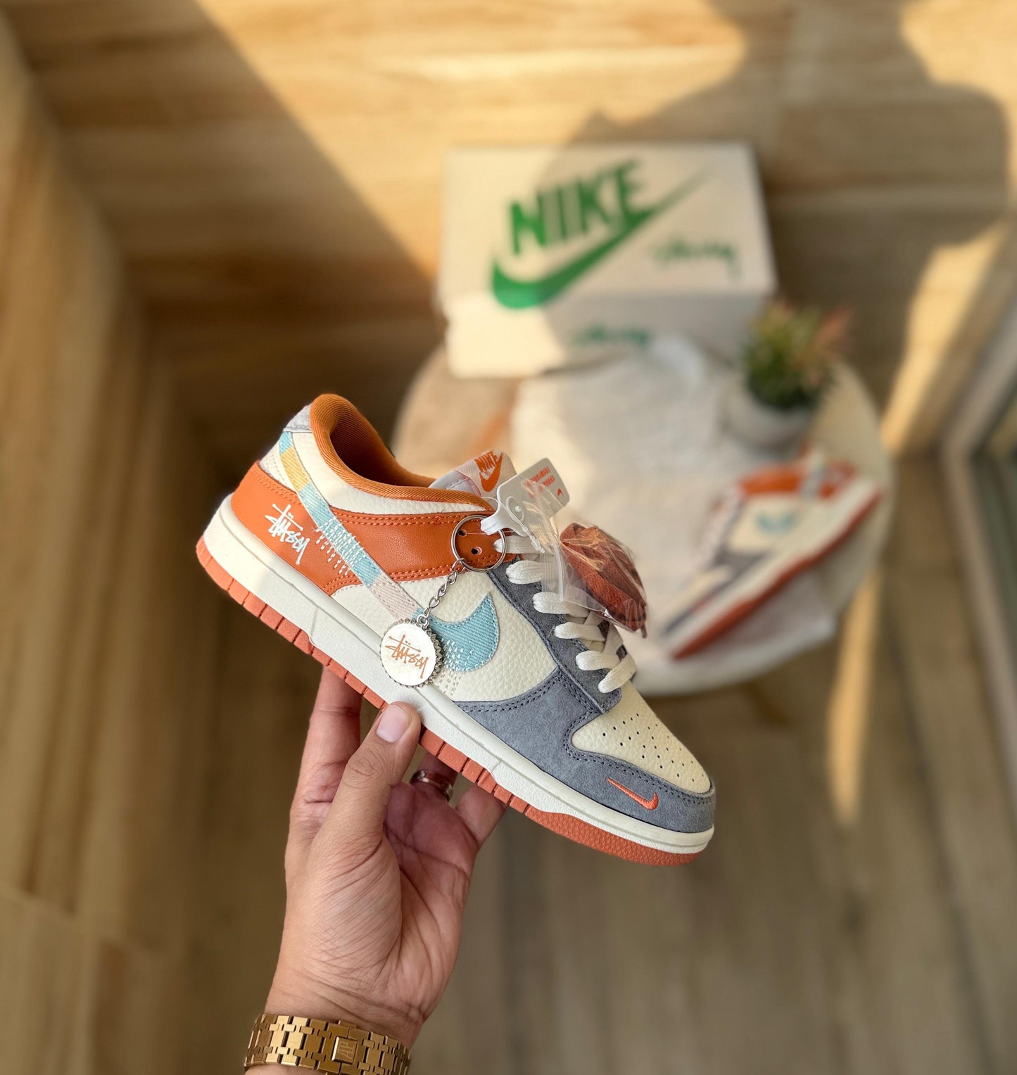 NIKE SB DUNK STUSSY GREY ORANGE 2025