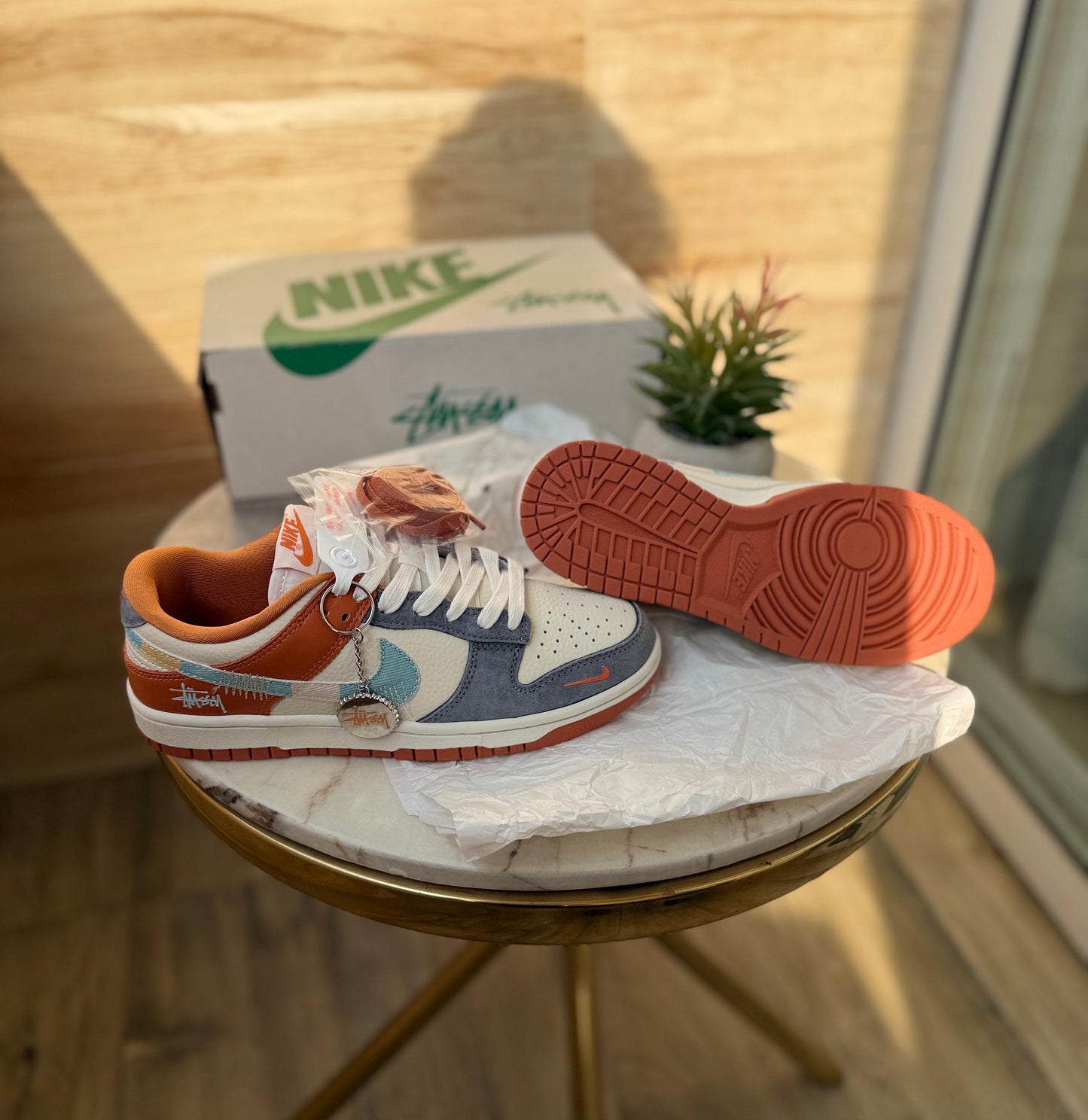 NIKE SB DUNK STUSSY GREY ORANGE 2025