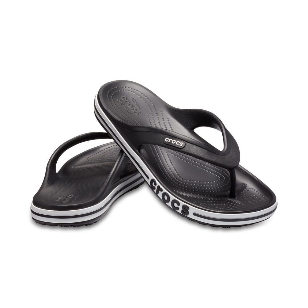 CROCS BAYABAND WHITE SLIPPER BLACK