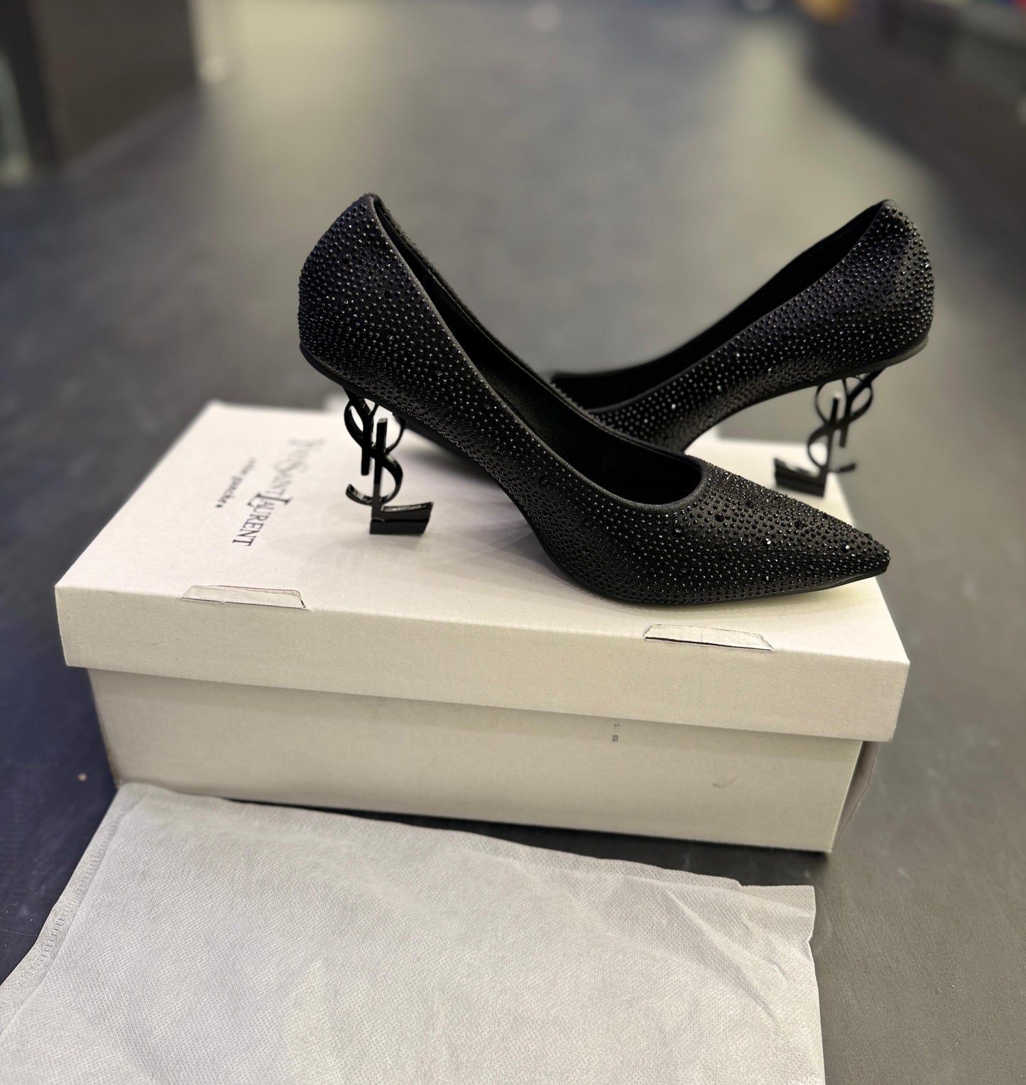 YSL- GLITTERS SIGNATURE HEELS
