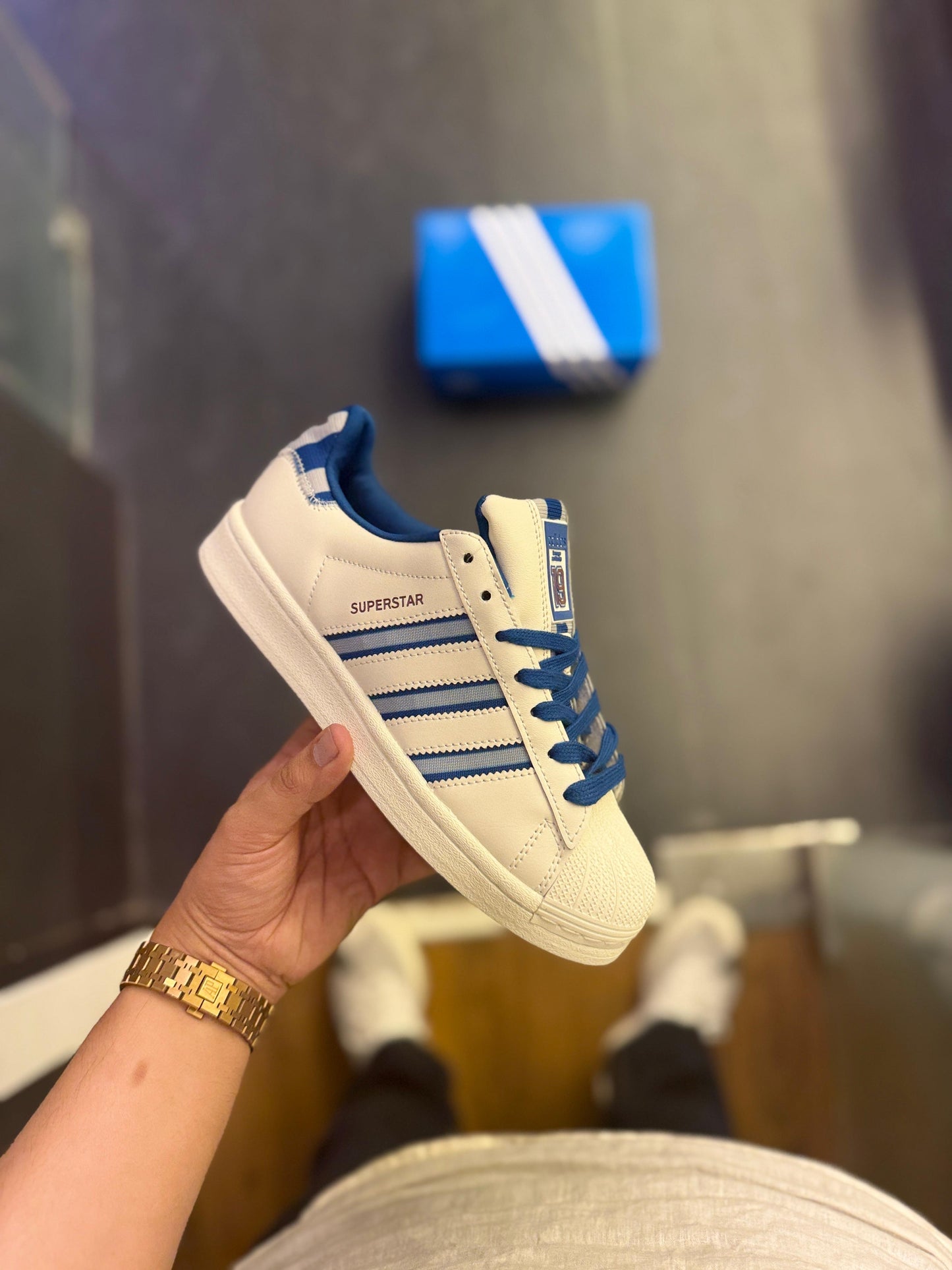 ADIDAS SUPERSTAR 19 WHITE BLUE 2025