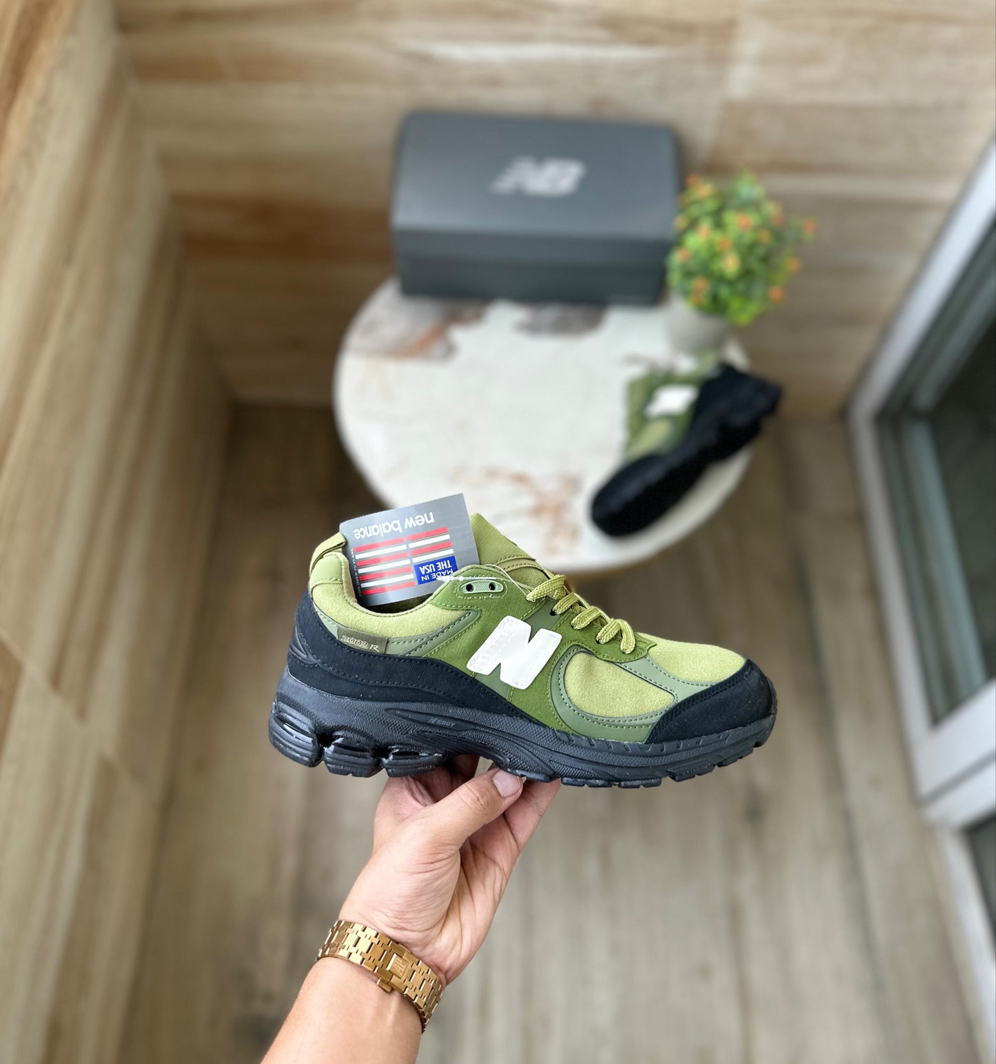 New balance 2002r the basement moss green