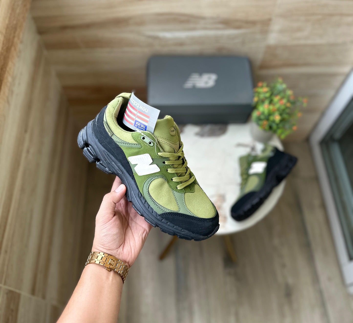 New balance 2002r the basement moss green