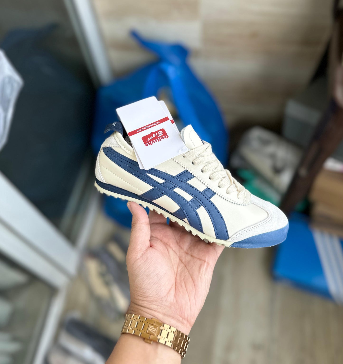 Onitsuka tiger leather navy