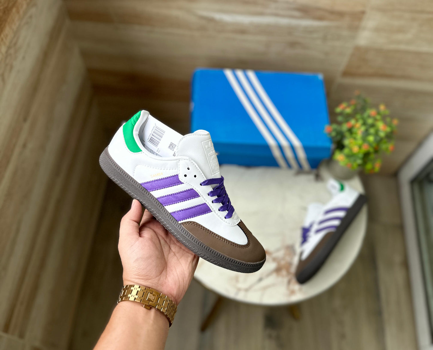 ADIDAS ORIGINAL SAMBA OFF WHITE BLUE