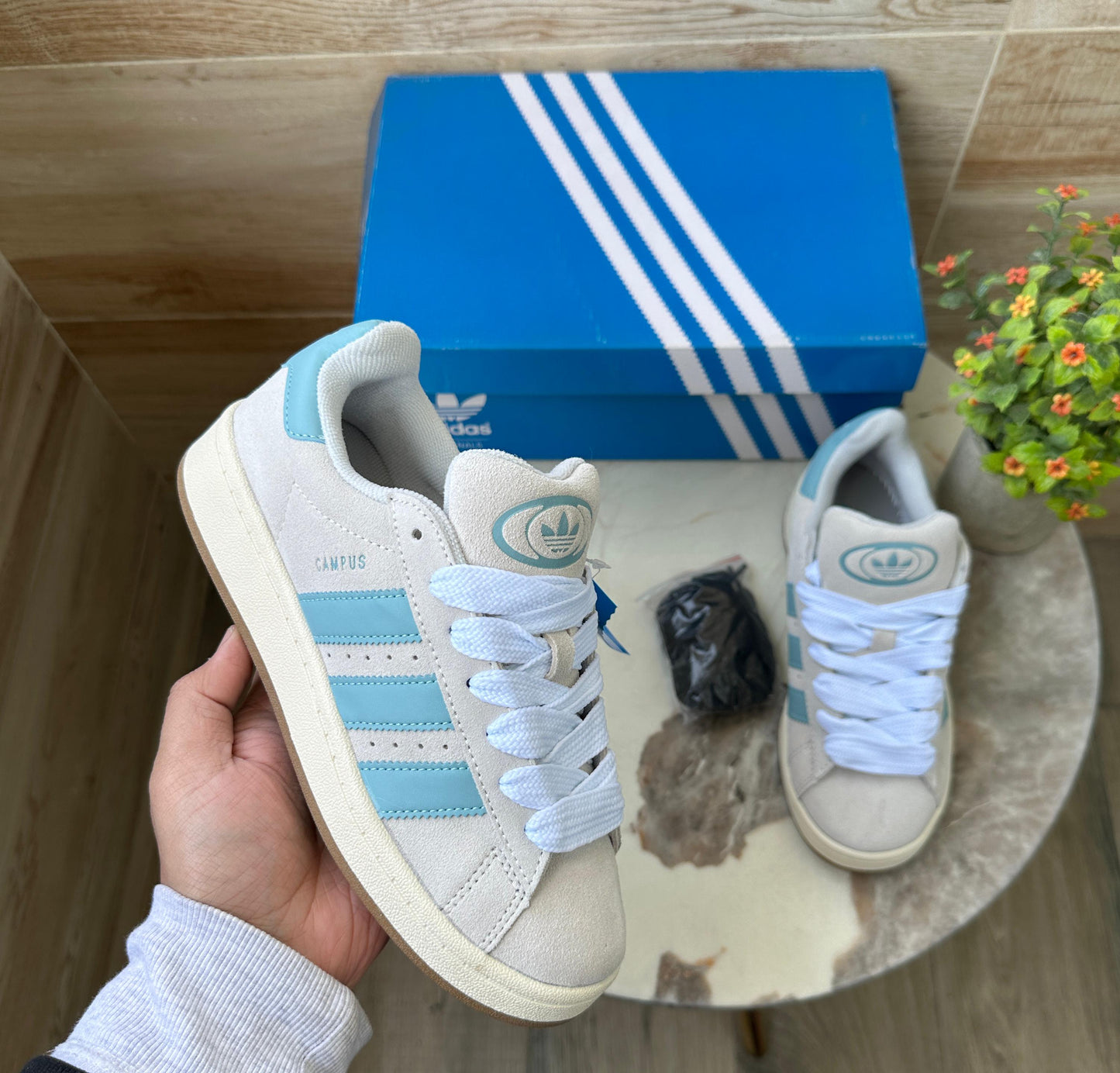 ADIDAS ORIGINALS CAMPUS WHITE PRELOVED BLUE