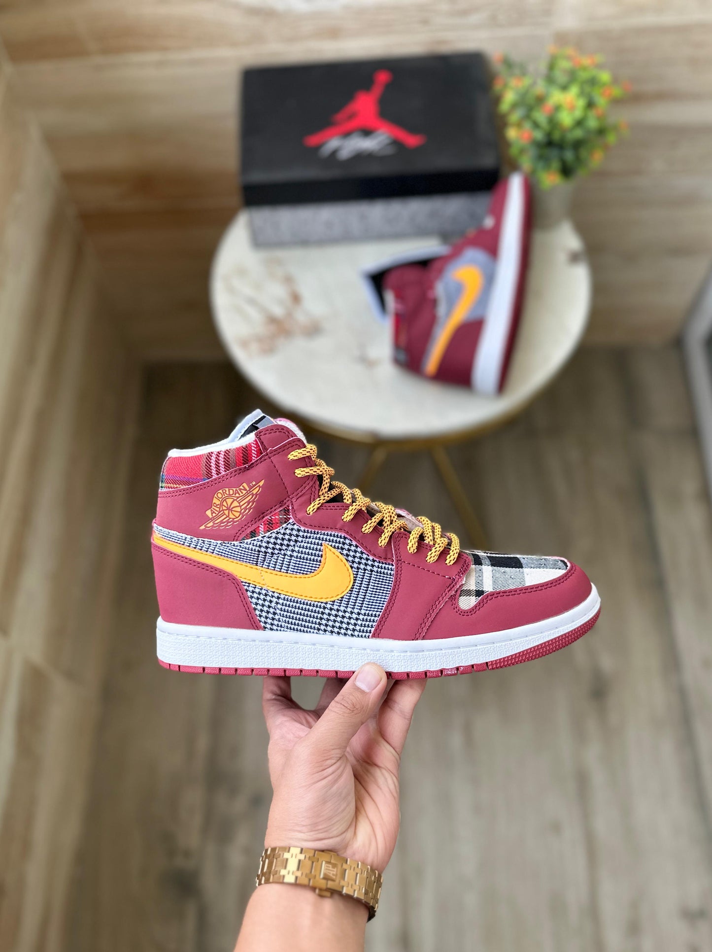 JORDANS RETRO 1  PLAID BURBERRY