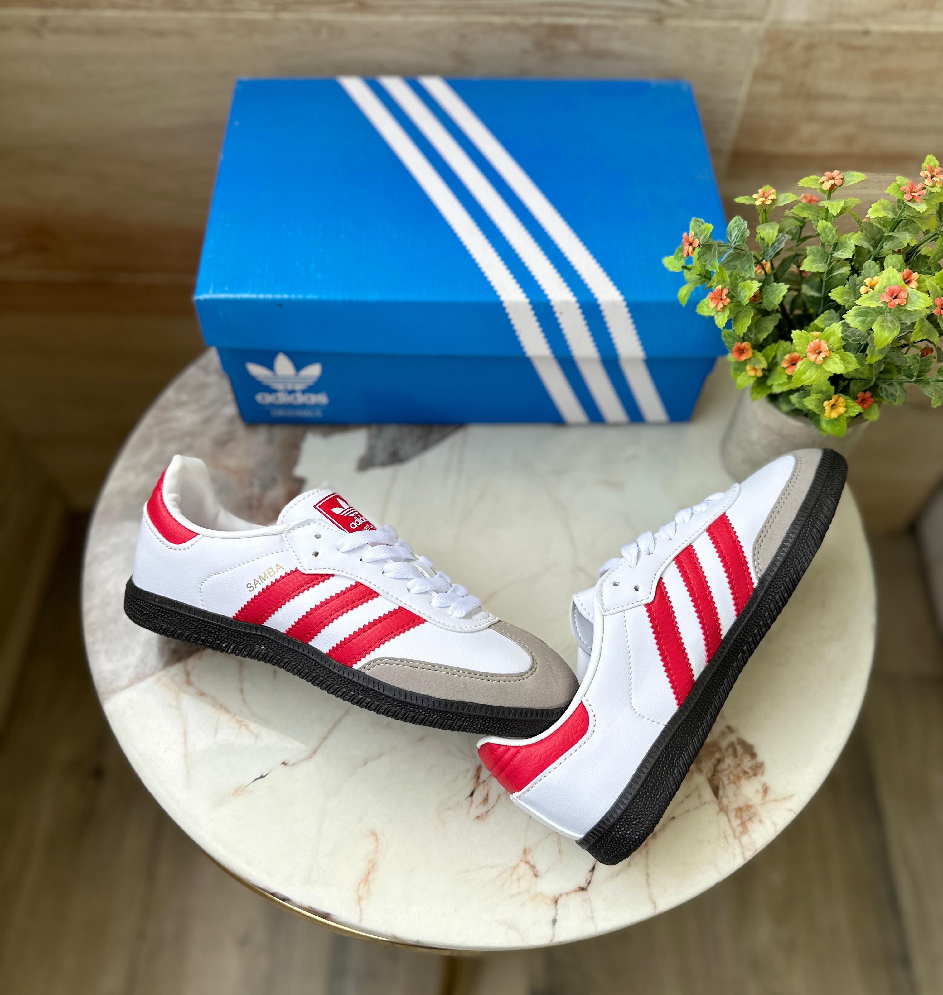 ADIDAS SAMBA WHITE RED Snapkicks