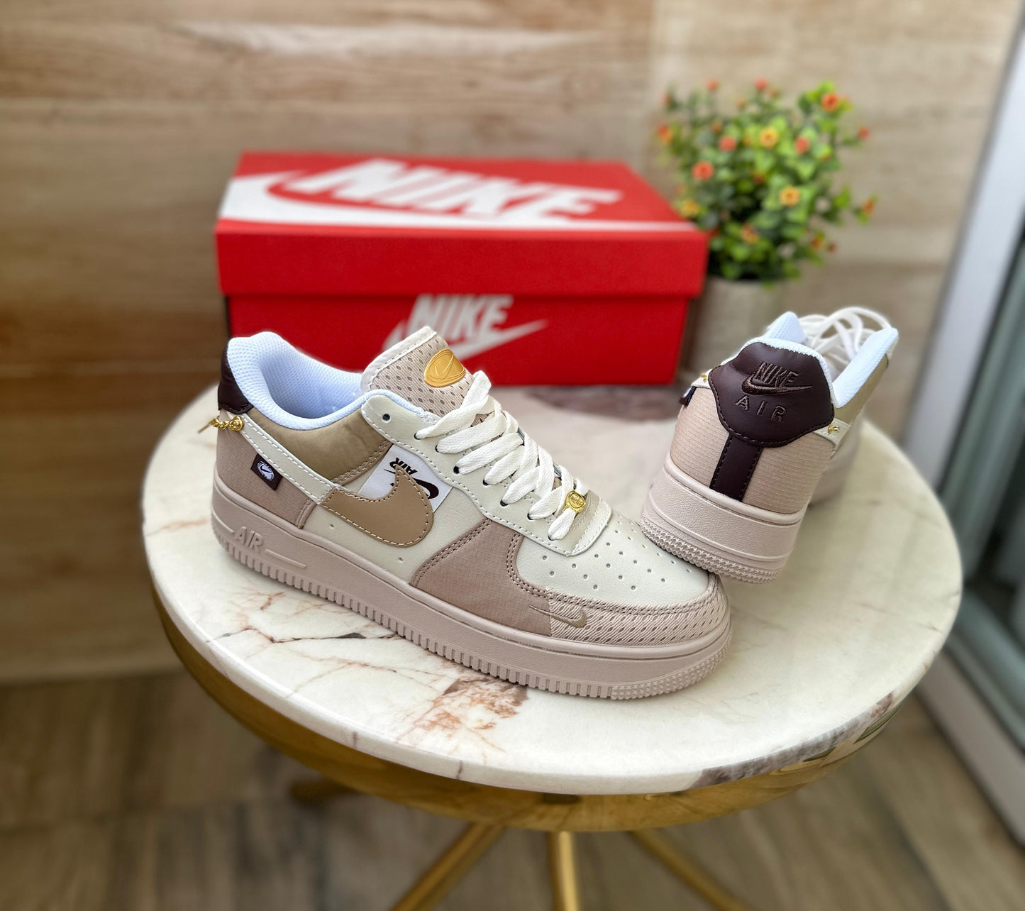 NIKE AIRFORCE ALL PETALS UNITED BEIGE