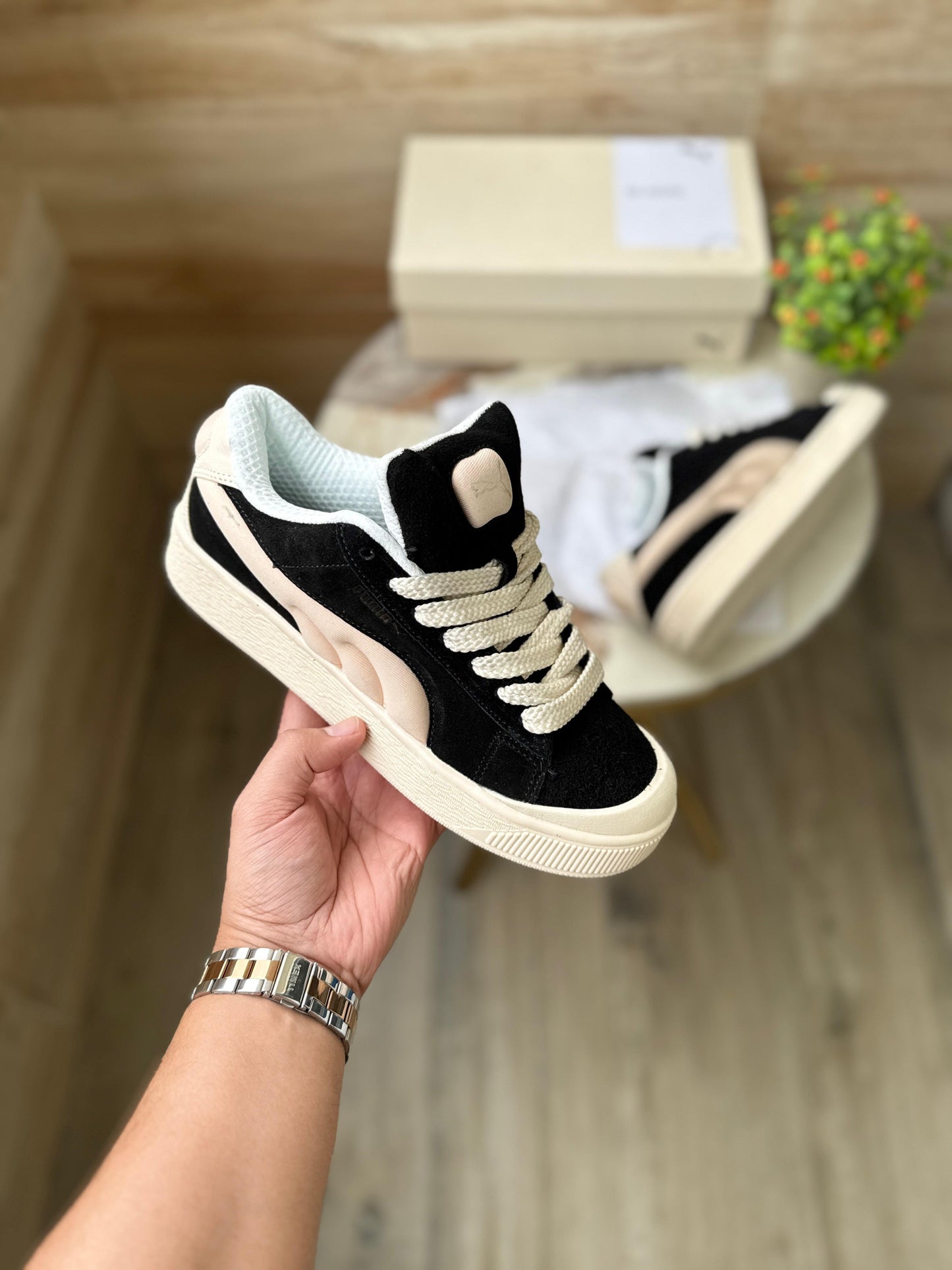 PUMA XL SUEDE CRUSH BLACK WHITE