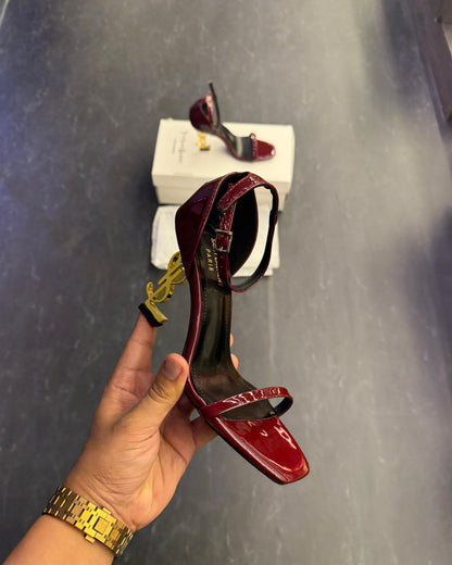 YSL SIGNATURE STRINGS WINE HEELS