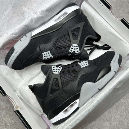 AIR JORDAN RETRO 4 BLACK CANVAS SEMI UA